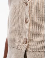 knitted relaxed chunky waistcoat in stone