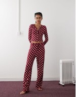 button up co-ord in polka dot